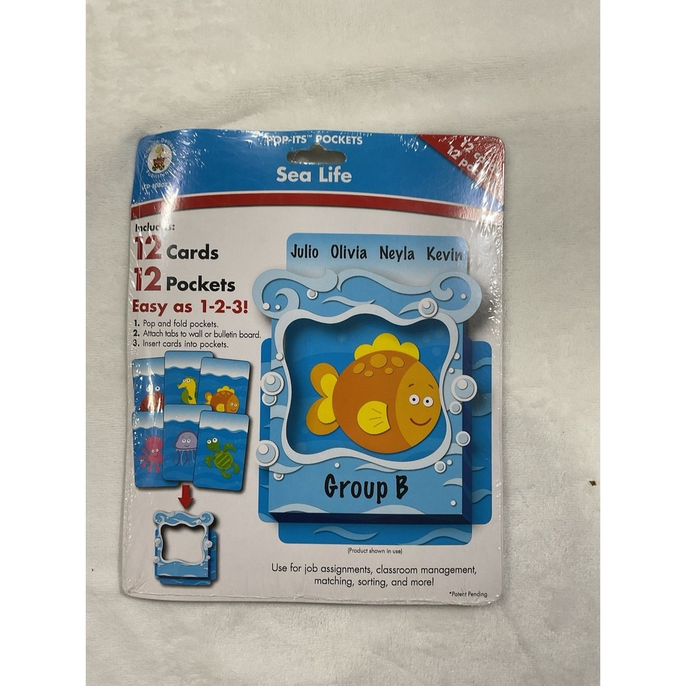 Carson Dellosa Pop It's Sea Life 12 Pockets Ands Cards